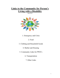 Links to the Community for Person Living with a Disability 2015