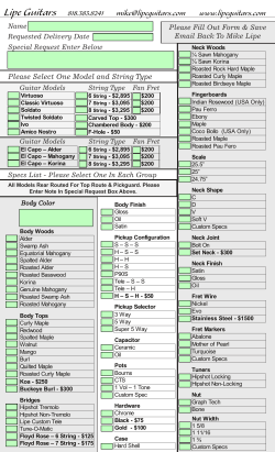 2016 dealers guitars order form template