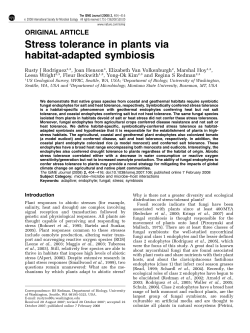 Stress tolerance in plants via habitat