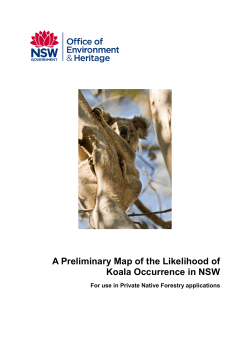 A preliminary map of the likelihood of koalas within New