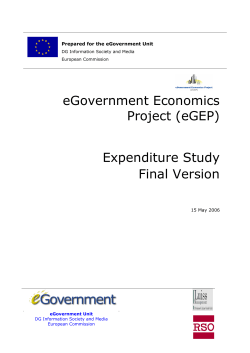 eGovernment Economics Project (eGEP) Expenditure Study