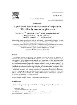 A perceptual interference account of acquisition difficulties for non