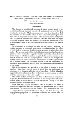 UPON THE TRANSPIRATION RATE OF BEAN PLANTS` sprays