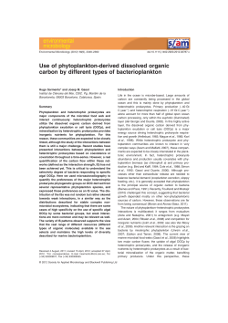 Use of phytoplanktonderived dissolved organic carbon by different