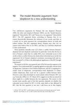 13 The model-theoretic argument: from