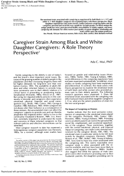 Caregiver Strain Among Black and White Daughter Caregivers: A