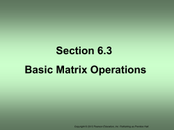 Section 6.3 Basic Matrix Operations