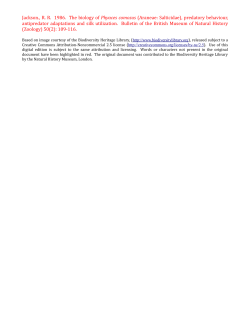 Jackson., RR 1986. The biology of Phyaces comosus