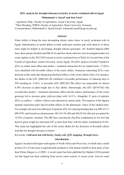 QTL analysis for drought tolerance in barley at newly reclaimed soils