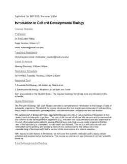 Introduction to Cell and Developmental Biology