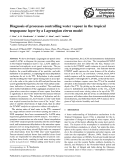Diagnosis of processes controlling water vapour in the tropical