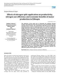 Effects of nitrogen split-application on productivity