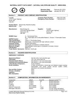 material safety data sheet &ndash; natural gas (pipeline quality