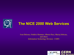 CERN Web Services Architecture and operations