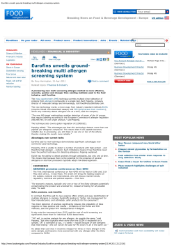 Eurofins unveils ground-breaking multi allergen screening system