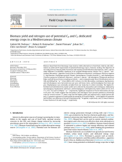Biomass yield and nitrogen use of potential C4 and C3 dedicated