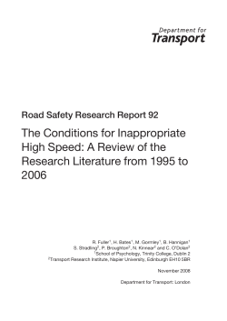 The Conditions for Inappropriate High Speed: A Review of the