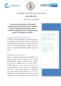 Household Energy Price Index for Europe June 26th - E