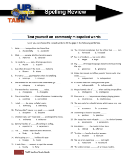 TABE Spelling Review
