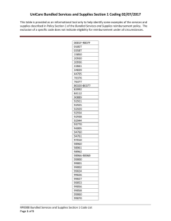 Bundled Services and Supplies Section 1 Coding