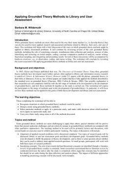Applying Grounded Theory Methods to Library and User Assessment