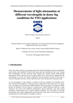 Measurements of light attenuation at different wavelengths