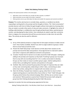 CHALK TALK (Making Thinking Visible) Purpose: This routine asks