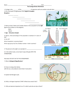 Name Per ______ Date ______ The Ecology Review Worksheet 1