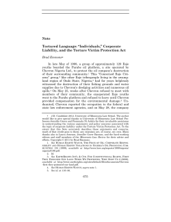 Corporate Liability, and the Torture Victim Protection Act