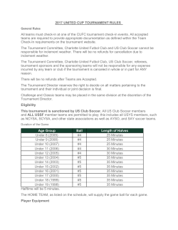 2017 UNITED CUP TOURNAMENT RULES All teams must check