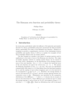 The Riemann zeta function and probability theory
