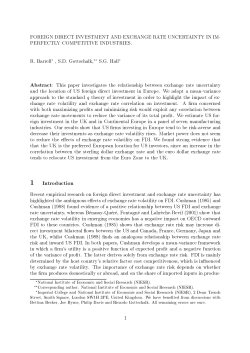 FOREIGN DIRECT INVESTMENT AND EXCHANGE RATE