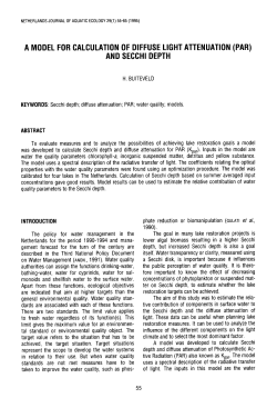 A model for calculation of diffuse light attenuation (PAR) and Secchi