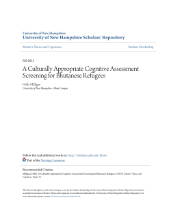 A Culturally Appropriate Cognitive Assessment Screening for
