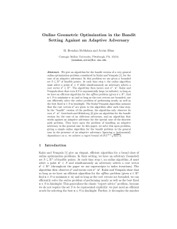 Online Geometric Optimization in the Bandit Setting Against an