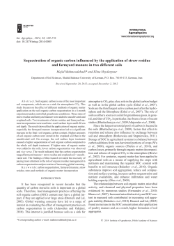 Sequestration of organic carbon influenced by the application of