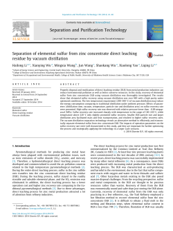 Separation of elemental sulfur from zinc concentrate direct leaching