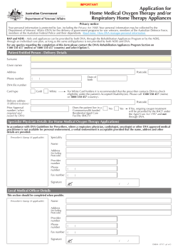 Home Medical Oxygen Therapy Application Form