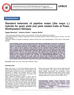 IJPBCS Standard heterosis of pipeline maize (Zea mays l.)