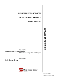 ons u ltant eport - Davis Energy Group