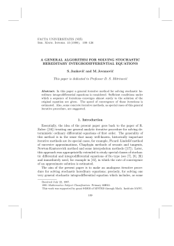 A General Algorithm for Solving Stochastic