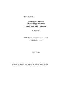 PSFC-JA-08-10 Benchmarking of Alcohol Chemical Kinetic