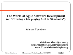 Designing A Light Methodology - Center for Systems and Software