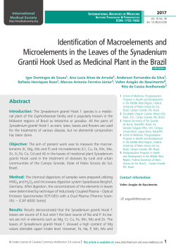 Identification of Macroelements and Microelements in the Leaves of