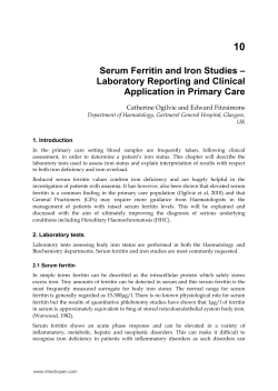 Serum Ferritin and Iron Studies &ndash; Laboratory
