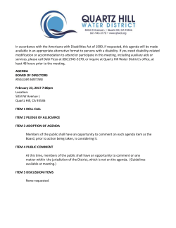 February 23, 2016 Agenda only for rescheduled meeting.
