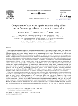 Comparison of root water uptake modules using either the surface