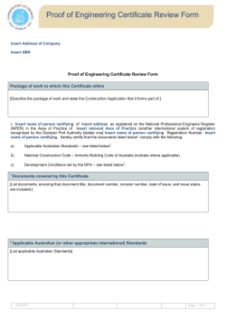 Proof of Engineering Certificate Review Form