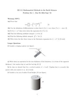ES 111 Mathematical Methods in the Earth Sciences Problem Set 1