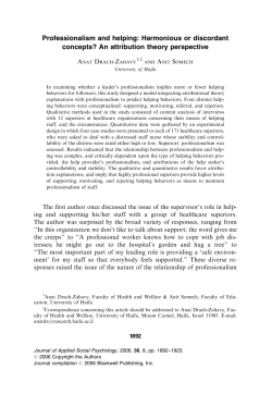 Professionalism and Helping